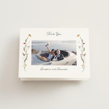 Foil-Pressed Folded Wedding Thank You Cards