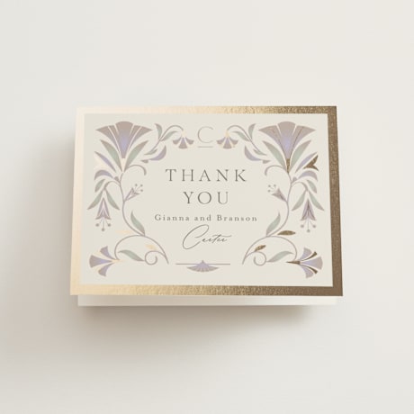 Foil-Pressed Folded Wedding Thank You Cards