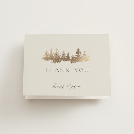 Foil-Pressed Folded Wedding Thank You Cards