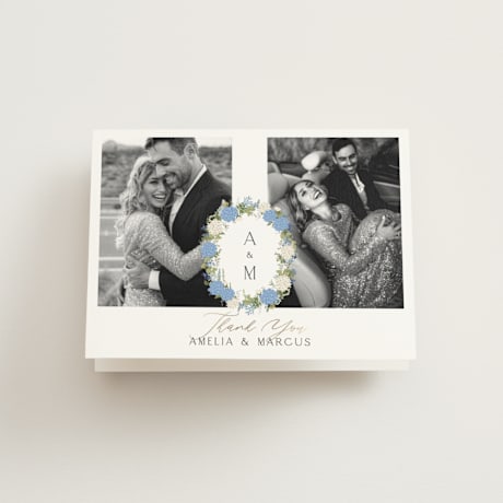 Foil-Pressed Folded Wedding Thank You Cards