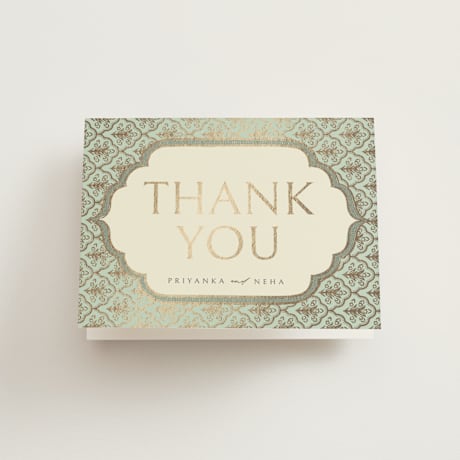 Foil-Pressed Folded Wedding Thank You Cards