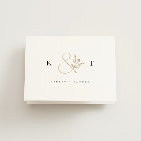 Foil-Pressed Folded Wedding Thank You Cards