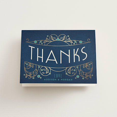 Foil-Pressed Folded Wedding Thank You Cards