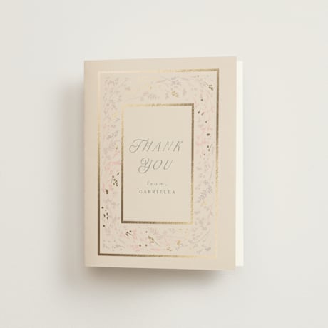Foil-Pressed Bridal Shower Thank You Cards