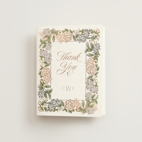 Foil-Pressed Bridal Shower Thank You Cards