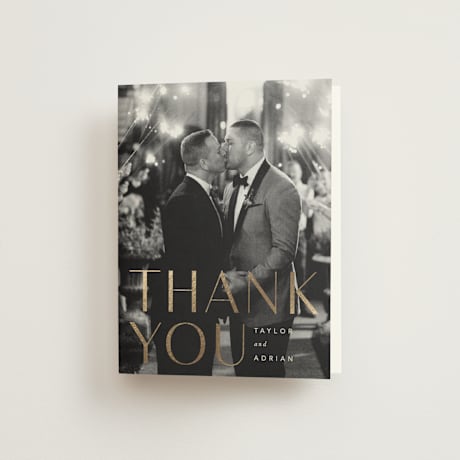 Foil-Pressed Folded Wedding Thank You Cards