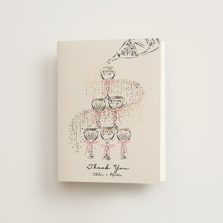 Foil-Pressed Folded Wedding Thank You Cards