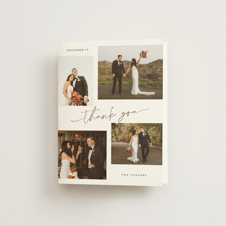 Foil-Pressed Folded Wedding Thank You Cards