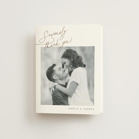 Foil-Pressed Folded Wedding Thank You Cards