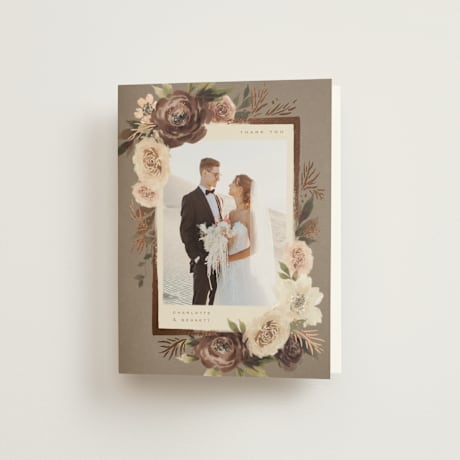 Foil-Pressed Folded Wedding Thank You Cards