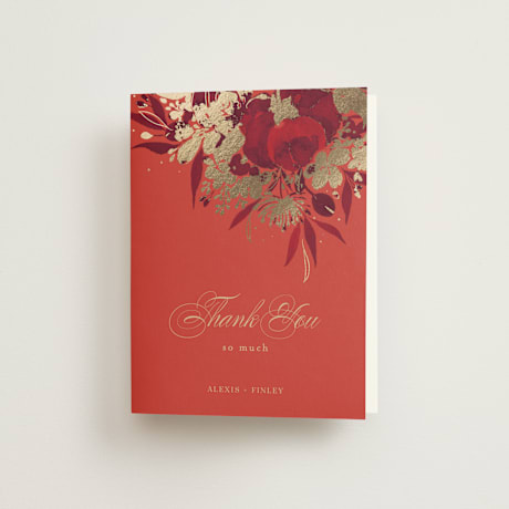 Foil-Pressed Folded Wedding Thank You Cards