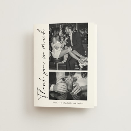 Foil-Pressed Folded Wedding Thank You Cards