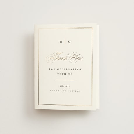 Foil-Pressed Folded Wedding Thank You Cards