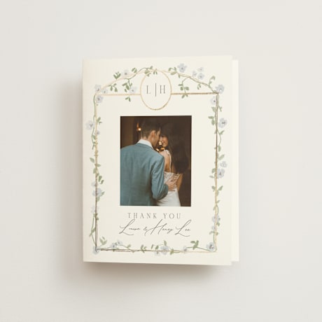 Foil-Pressed Folded Wedding Thank You Cards