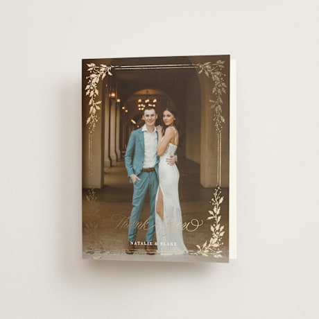 Foil-Pressed Folded Wedding Thank You Cards