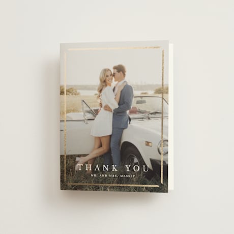 Foil-Pressed Folded Wedding Thank You Cards