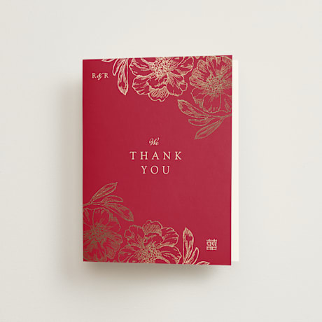 Foil-Pressed Folded Wedding Thank You Cards