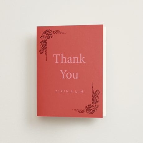 Foil-Pressed Folded Wedding Thank You Cards