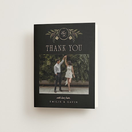 Foil-Pressed Folded Wedding Thank You Cards
