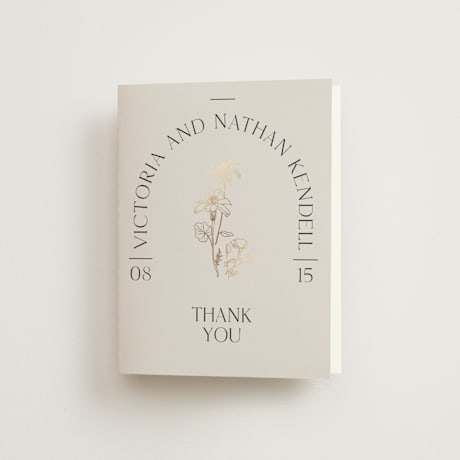 Foil-Pressed Folded Wedding Thank You Cards