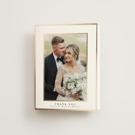 Foil-Pressed Folded Wedding Thank You Cards