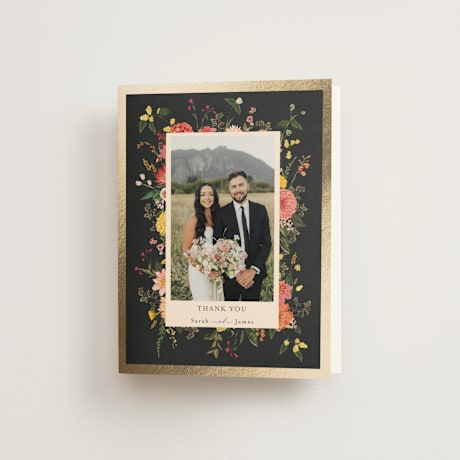 Foil-Pressed Folded Wedding Thank You Cards