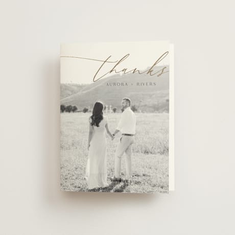 Foil-Pressed Folded Wedding Thank You Cards