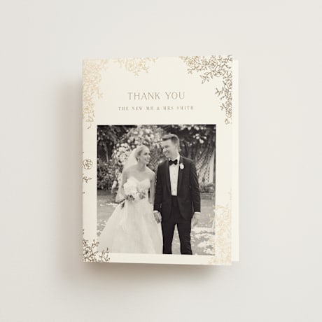 Foil-Pressed Folded Wedding Thank You Cards