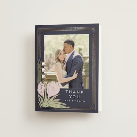 Foil-Pressed Folded Wedding Thank You Cards
