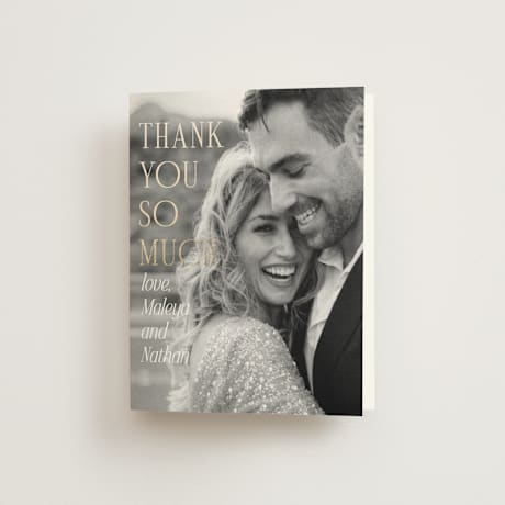 Foil-Pressed Folded Wedding Thank You Cards