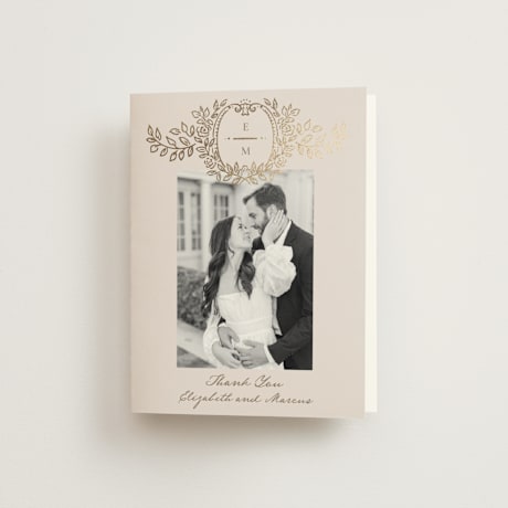 Foil-Pressed Folded Wedding Thank You Cards