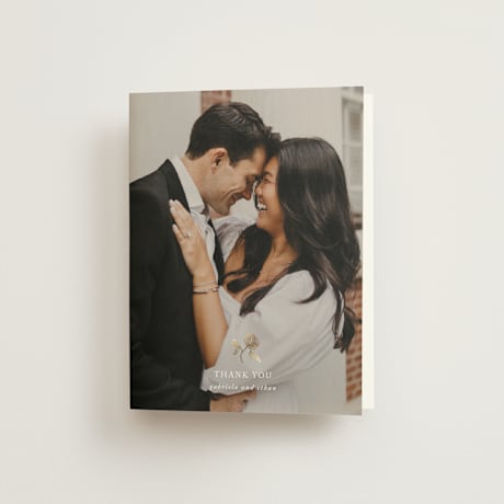 Foil-Pressed Folded Wedding Thank You Cards