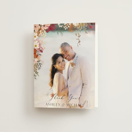 Foil-Pressed Folded Wedding Thank You Cards