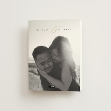 Foil-Pressed Folded Wedding Thank You Cards