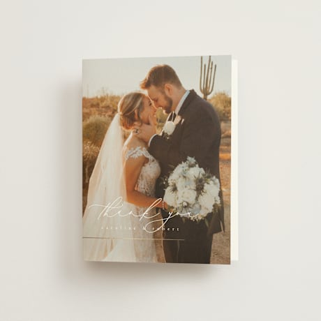 Foil-Pressed Folded Wedding Thank You Cards