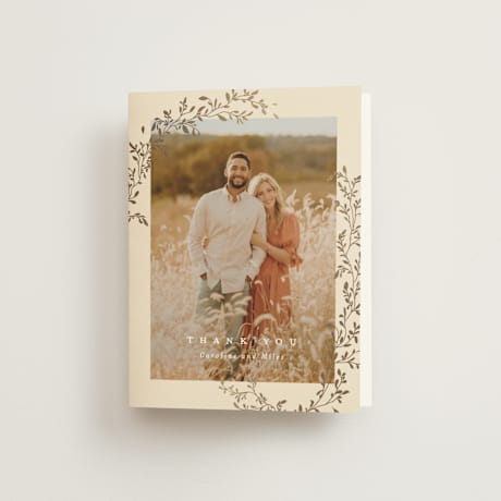 Foil-Pressed Folded Wedding Thank You Cards
