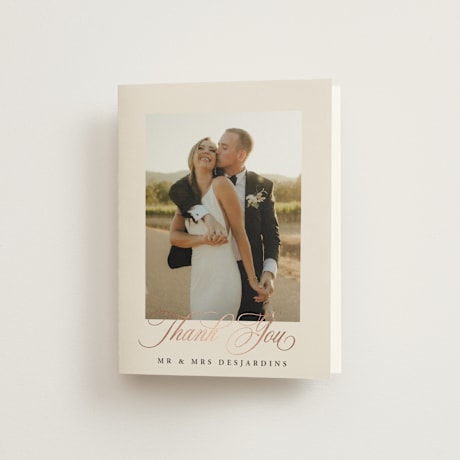 Foil-Pressed Folded Wedding Thank You Cards