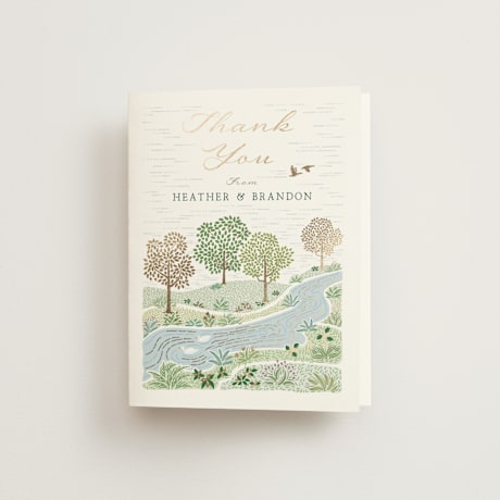 Foil-Pressed Folded Wedding Thank You Cards