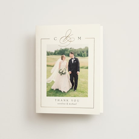 Foil-Pressed Folded Wedding Thank You Cards