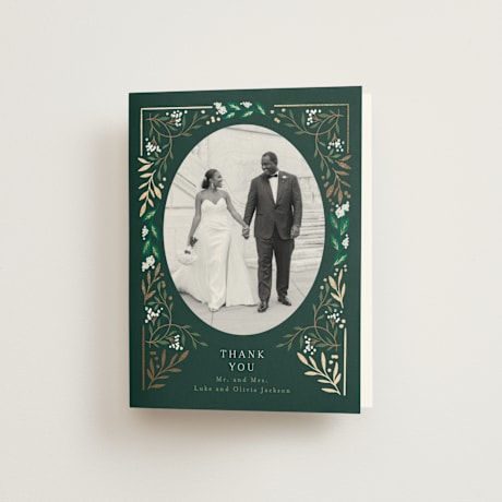 Foil-Pressed Folded Wedding Thank You Cards