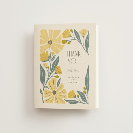 Foil-Pressed Folded Wedding Thank You Cards