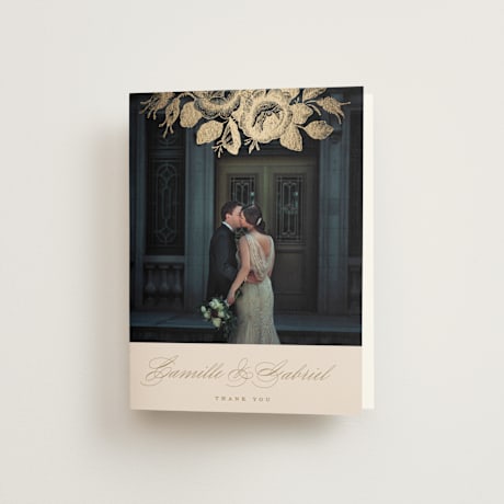 Foil-Pressed Folded Wedding Thank You Cards
