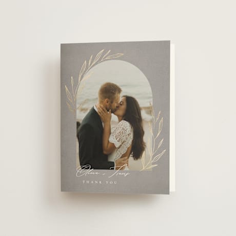 Foil-Pressed Folded Wedding Thank You Cards