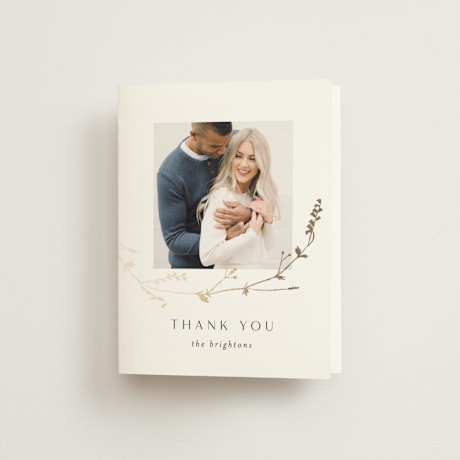Foil-Pressed Folded Wedding Thank You Cards