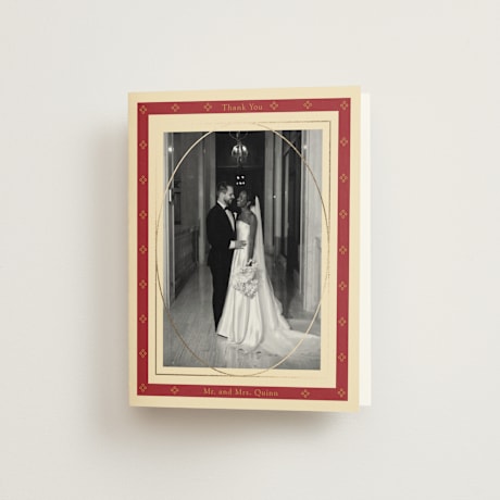 Foil-Pressed Folded Wedding Thank You Cards