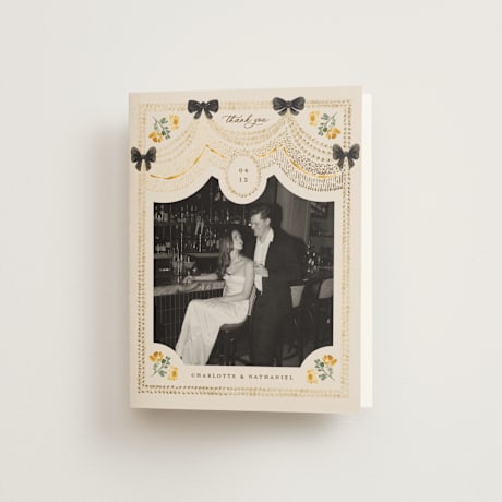 Foil-Pressed Folded Wedding Thank You Cards