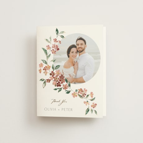 Foil-Pressed Folded Wedding Thank You Cards