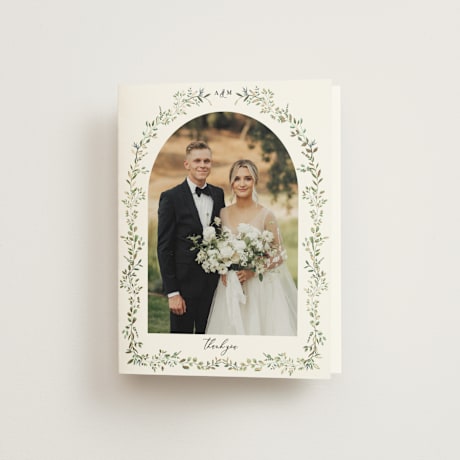 Foil-Pressed Folded Wedding Thank You Cards