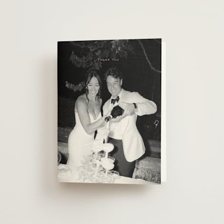 Foil-Pressed Folded Wedding Thank You Cards