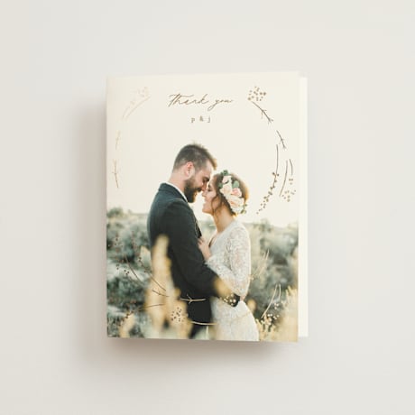 Foil-Pressed Folded Wedding Thank You Cards